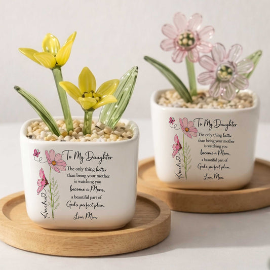 To My Daughter The Only Thing Better Than Being Your Mother Birth Month Glass Flower Pot