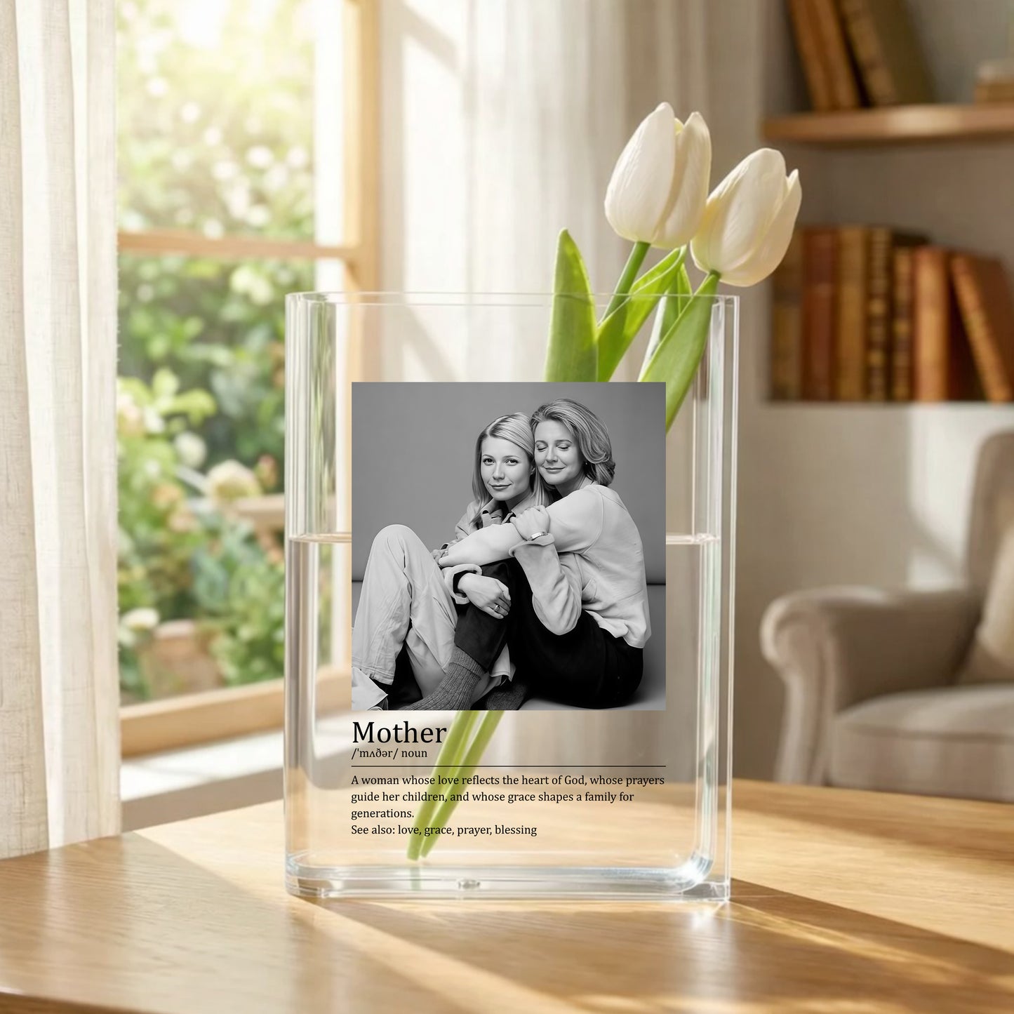 A Woman Whose Love Reflects The Heart Of God, Acrylic Book Vase