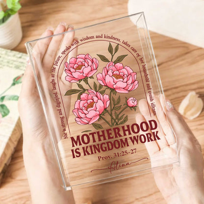 Motherhood Kingdom Work Vase, Acrylic Book Vase