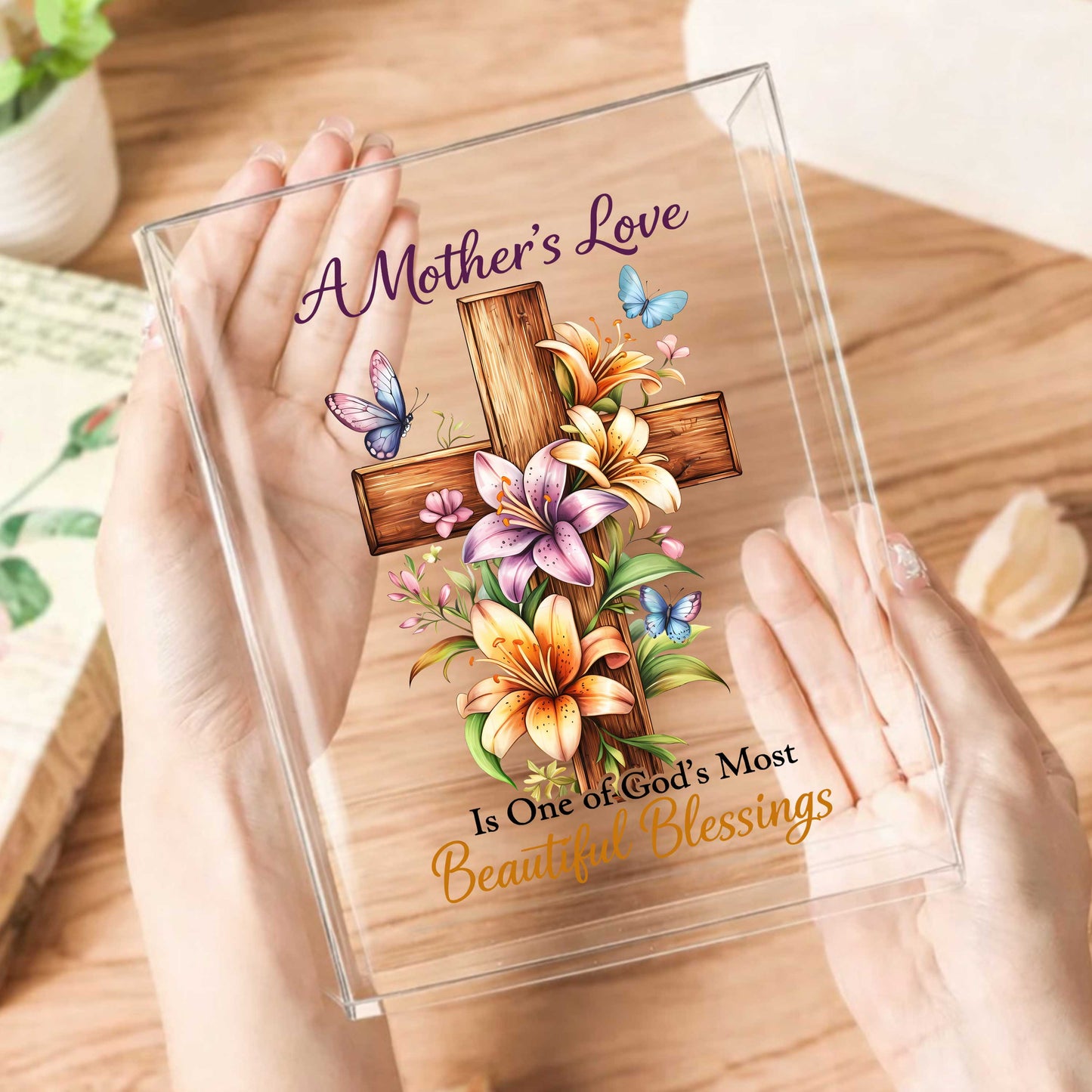 A Mother's Love Is One Of God's Most Beautiful Blessings Acrylic Book Vase