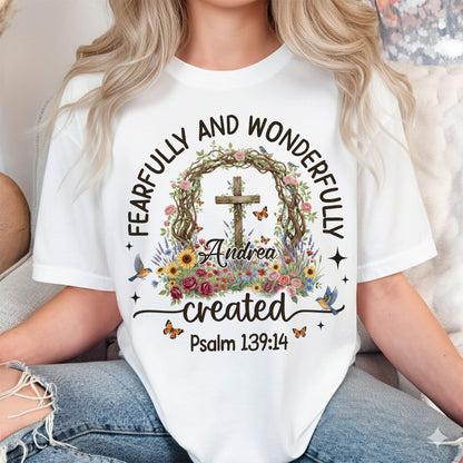 Fearfully And Wonderfully Created Psalm 139:14 T-Shirt