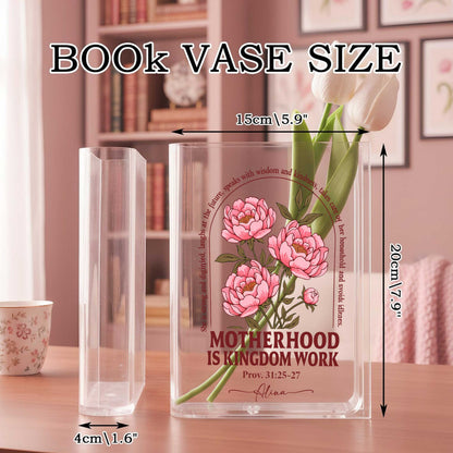 Motherhood Kingdom Work Vase, Acrylic Book Vase