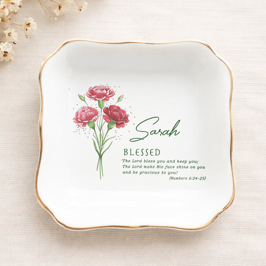 Blessed The Lord Bless You And Keep You Ceramic Jewelry Tray