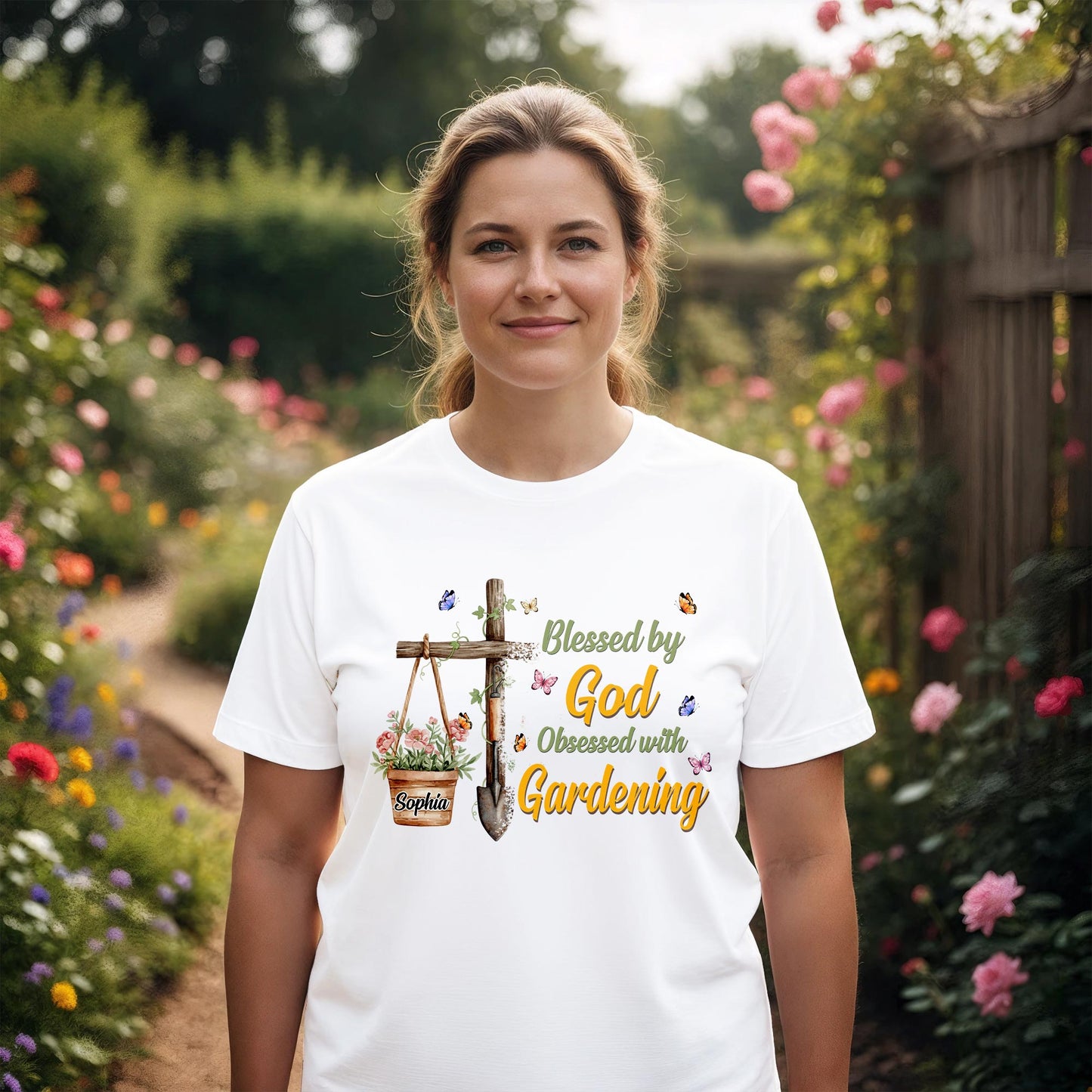Blessed By God Obsessed With Gardening T-Shirt